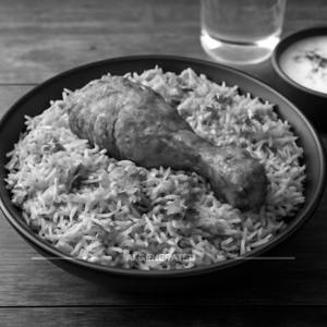 Chicken biryani.