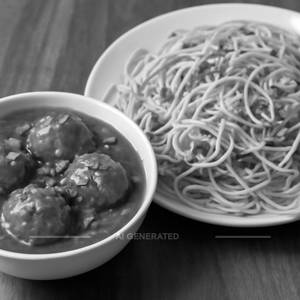 Veg Manchurian With Hakka Noodles