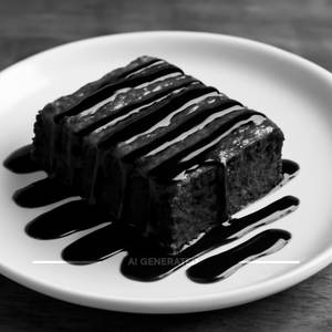 Brownie with Chocolate Sauce                                 