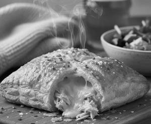 Cheese and chicken puff