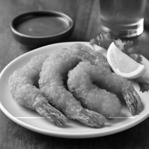 Golden fried prawns