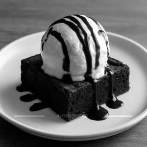 Ice cream with brownie