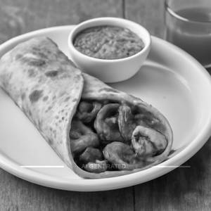 Mushroom Tikka Kathi Roll
