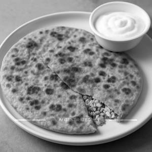 Paneer Paratha With Curd