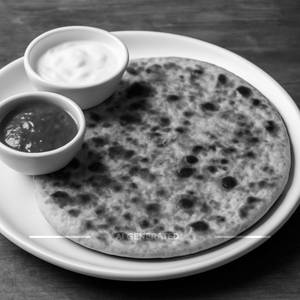 Aalu Paratha with dahi and Schezwan