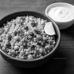 Sabudana khichdi with curd