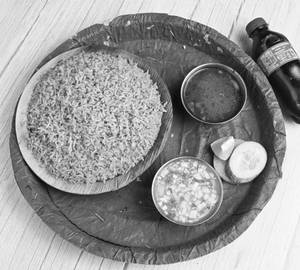 Chicken Donne Biryani Rice with Cool Drinks