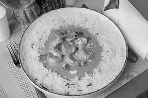 Prawn Thai Curry Green With Basil Rice