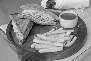 Egg Omelette Sandwich In Brown Bread