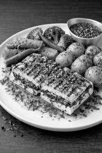 Grilled Cottage Cheese & Steak With Herb Jus