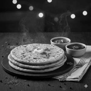 Plain Paratha 3  piece with sabji