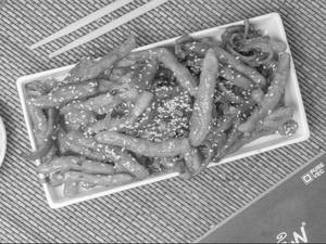 Honey Chilli Potato (With Sesame Seeds)
