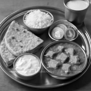 Paneer curry thali