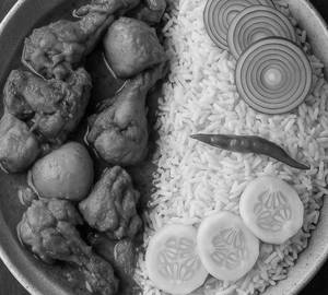White Rice+Chicken Curry (Serves One)
