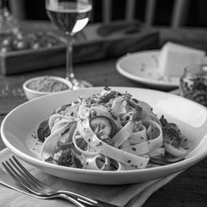 Fettuccine In Aglio Olio With Exotic Vegetables