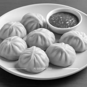 Veg steamed momos (8 pieces)