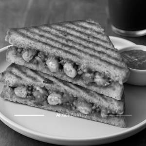 Paneer tikka grilled sandwich.