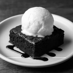 Brownie with ice cream