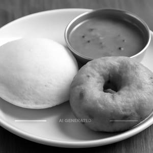 Idli [2 Pieces] With Vada [1 Piece]