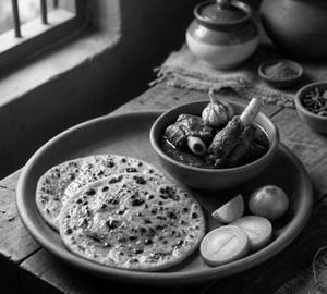 Sattu Paratha (2 Pcs – Multigrain Atta) With Champaran Mutton Masala(2Pcs-250Ml)