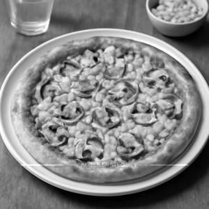 Mushroom and corn pizza