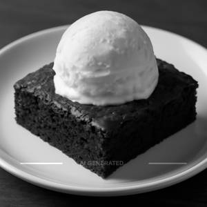 Chocolate brownie with vanilla