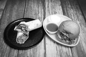 Chicken Grilled Burger With Kebab Roll