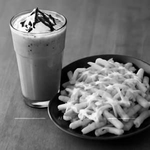 Chocolate Cold Coffee+Cheese Mayo Peri Peri Fries