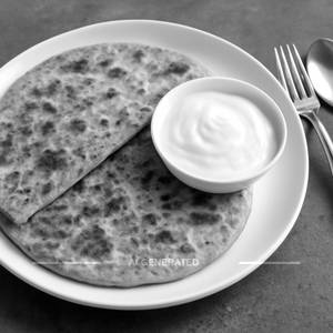 Paneer Paratha With Curd