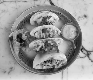 Cheesy Smashed Falafel Stuffed Pockets