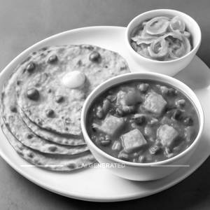 Mutter Paneer & 3 Butter Phulka Combo