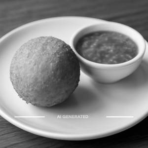 Cheese ball with hot garlic sauce