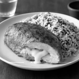 Cheese Stuffed Chicken Breast with Herb Rice