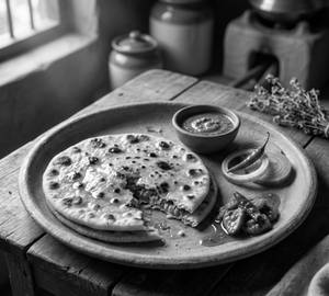 Sattu Paratha(2Pcs) + Pickle/Mustard Chutney -Multigrain Atta
