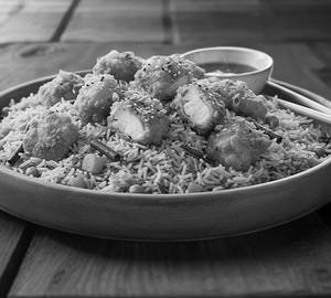 Chicken fry with pulao