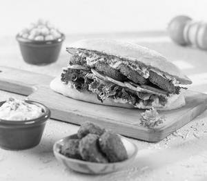 Mediterranean Falafel With Hummus Sandwich