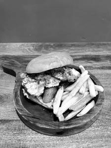 Maple Special Chicken Fritters Burger