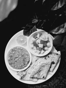 Dal fry ,5 butter chapathi, salad