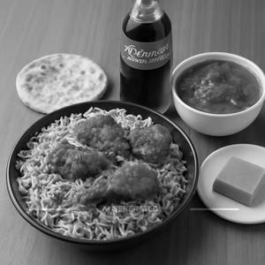 Chicken Fry Biryani Family Pack(250ML SOFT DRINK+ SWEET+BABY NAAN-1+CHICKEN CURRY-250ML)