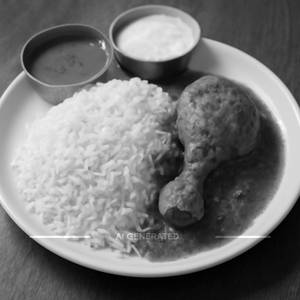 Rice chicken curry combo