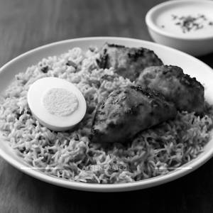 EGG Biryani (1 EGG) With Chicken Tikka-3 Pices