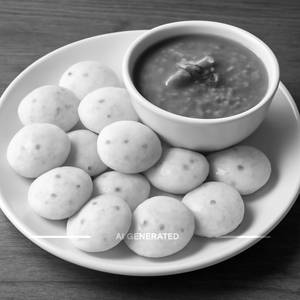 Button Idly (12 Pcs) Sambar