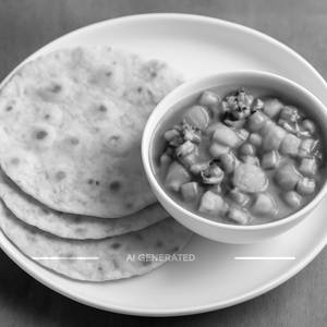 3 Phulka With Mix Veg Curry