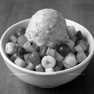 Fruit Salad With Butterscotch Ice Cream