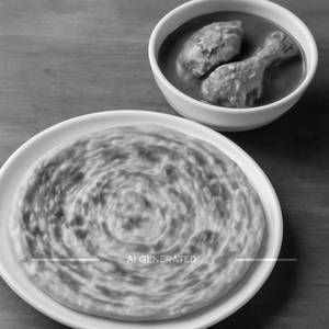 Paratha with chicken curry