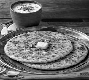 2 Aloo Paratha With  2 Masala Chach