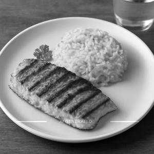Grilled fish with saffron rice