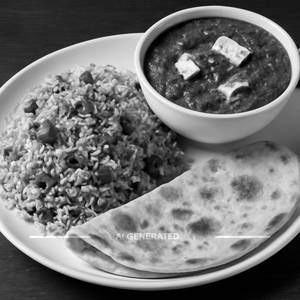 Veg Dum Biryani (1/2)+Palak Panner(1/2)+Butter Roti(1)