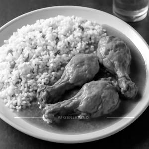 Fried Rice And Chicken Curry (Half)