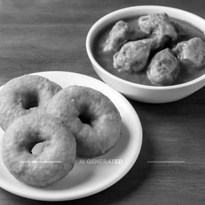 Vada(3) With Chicken Curry Combo(7 Pieces)